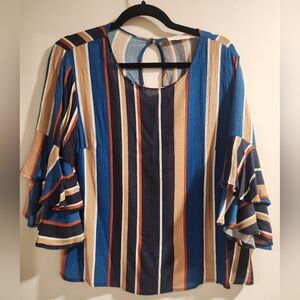Cute striped top with bell sleeves